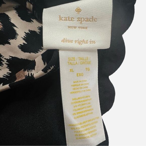 Kate Spade Crystal Cove Leopard Print Bikini Swim Bottom XL Studded Scallop Edge - Picture 9 of 9